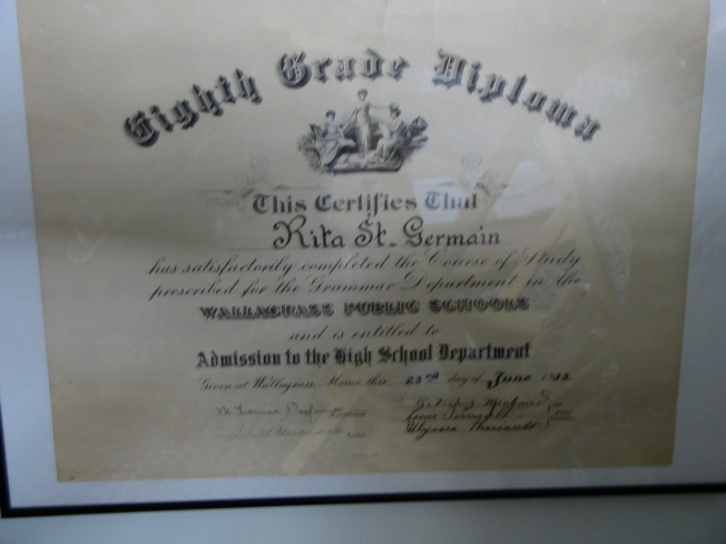 Wallagrass Diploma Rita St. Germain