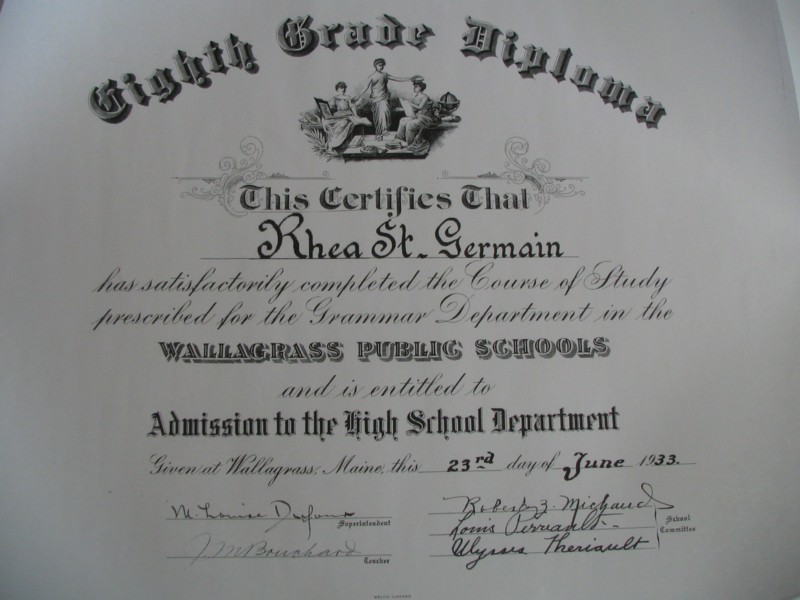 Wallagrass Diploma, Rhea St. Germain