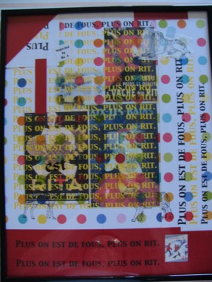 collage of french proverb plus de fous, plus on rit